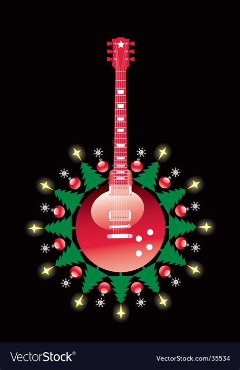 Christmas guitar Royalty Free Vector Image - VectorStock