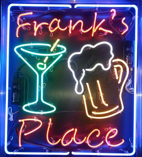 Frank's Place Custom Neon Bar Sign http://www.neonandmore.com/neon-signs/custom-neon-signs.html ...