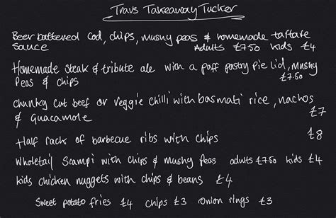 Menu at The Travellers Rest pub & bar, Newquay