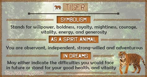 Tiger Meaning and Symbolism | The Astrology Web | Tiger spirit animal, Dream meanings, Spirit animal