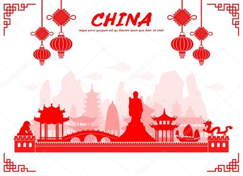 China Travel Landmarks. — Stock Vector © woravitworapani #72522081