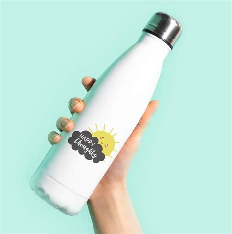 Happy Thoughts 500ml Water Bottle | Love Quote Picture