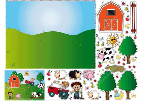 Farm Paper Collage | Free Printable Papercraft Templates