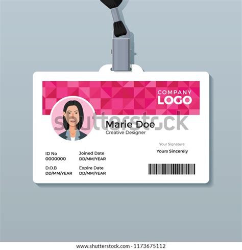 Pink Diamond Id Card Template Stock Vector (Royalty Free) 1173675112 ...