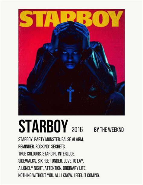 Starboy the Weeknd Album Cover Printable Polaroid Poster - Etsy Canada