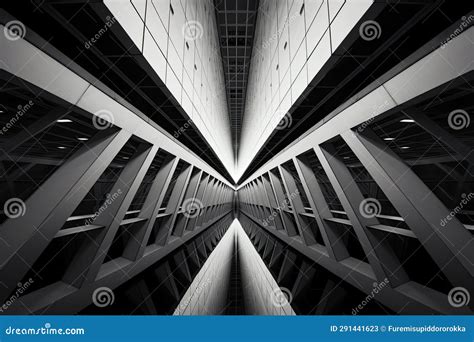 Abstract Architecture Symmetrical Lines and Shapes Stock Illustration - Illustration of concept ...