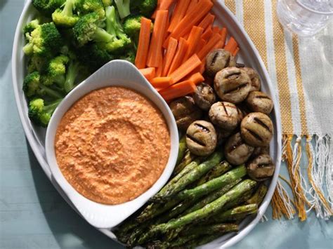 Smoked Red Pepper Dip with Grilled Crudite Recipe | Kardea Brown | Food ...