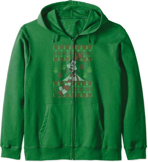 Amazon.com: Disney Goofy Christmas Sweater Style Zip Hoodie: Clothing