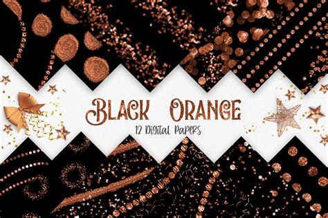 Black Orange Glitter Background Graphic by PinkPearly · Creative Fabrica