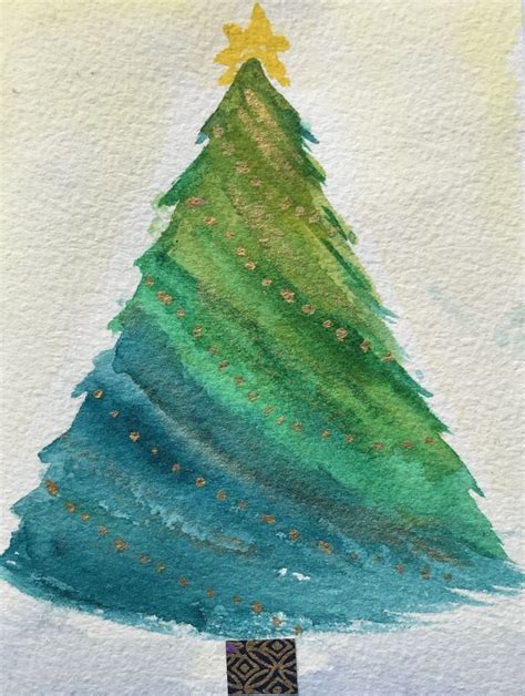 Happy Christmas tree. Watercolor painting by Rosie Kerr | Watercolor christmas cards, Christmas ...