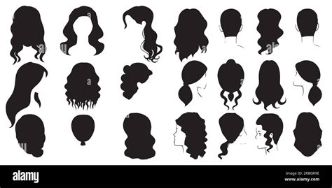 Silhouette Girl Hair Style Vector illustration Stock Vector Image & Art - Alamy