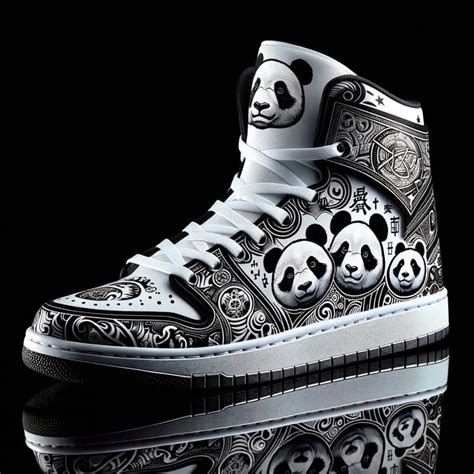 Panda Dunk Style Sneakers with Duki Tattoos | Abstract Design | AI Art Generator | Easy-Peasy.AI