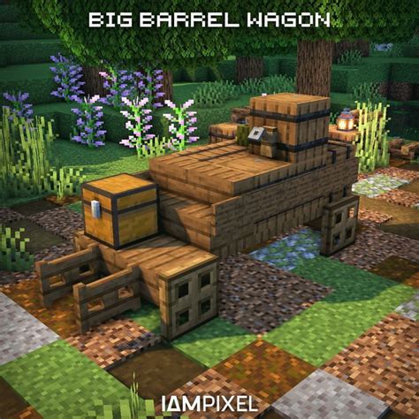 Minecraft Big Barrel Wagon! in 2021 | Minecraft cottage, Minecraft architecture, Minecraft houses