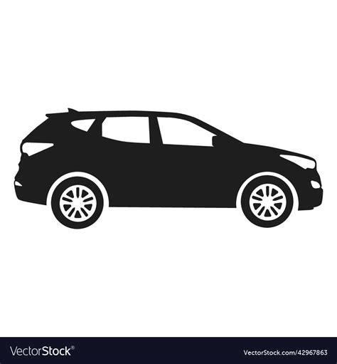 Suv car side view silhouette Royalty Free Vector Image