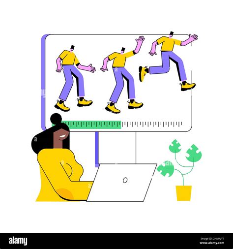 Computer animation abstract concept vector illustration. Animation graphic software, cartoon ...