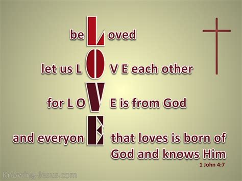 1 John 4:7 Beloved Let Us Love One Another (beige)