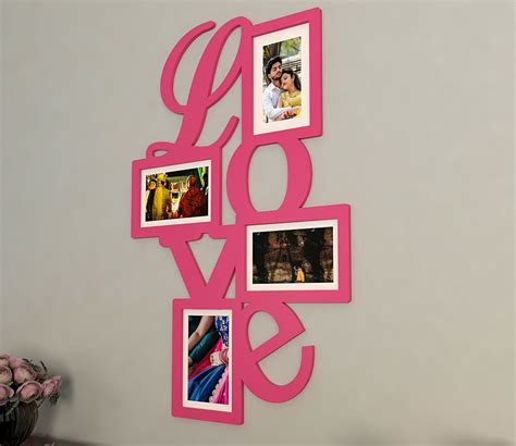 Buy Love Collage Hanging Photo Frame Pink Online in India - Wooden Street