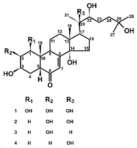 Chemical structures of ecdysteroids 1-4 | Download Scientific Diagram