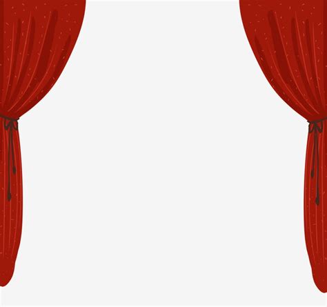Stage Curtain Clipart Transparent PNG Hd, Hand Painted Red Curtain ...