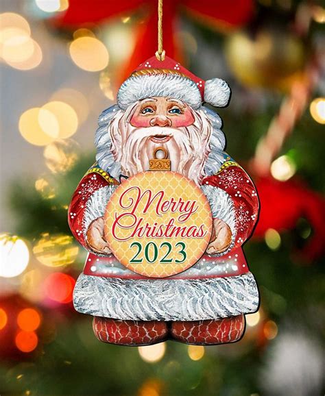 Designocracy 2023 Dated Merry Christmas Wooden Ornaments Holiday Decor ...