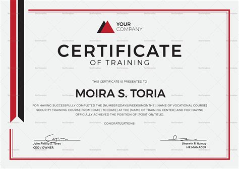 Security Training Certificate Design Template in PSD, Word, Publisher, Illustrator, InDesign