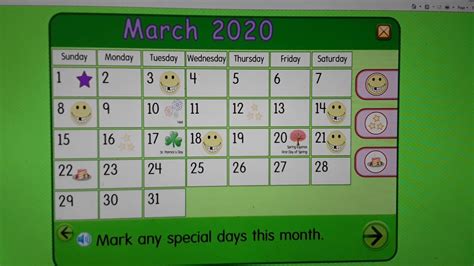 Starfall Make A Calendar March 2020. - YouTube