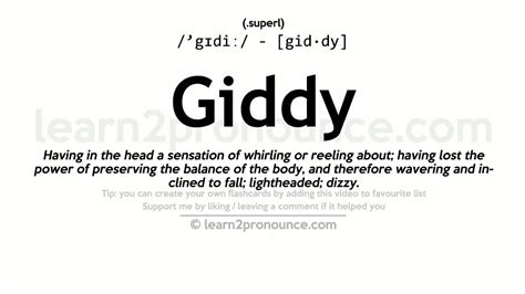 Pronunciation of Giddy | Definition of Giddy - YouTube