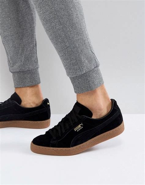 Puma Suede Gum Sole Sneakers In Black 36324221 | Puma suede, Puma suede ...