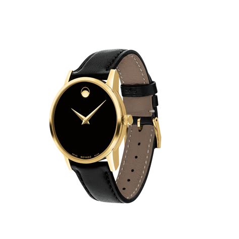 Movado | Museum Classic Women's Gold PVD Watch With Black Strap