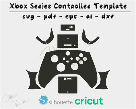 Xbox Series Controller Skin Template Vector Cut File Cricut Vector Cut File Wrap Template ...