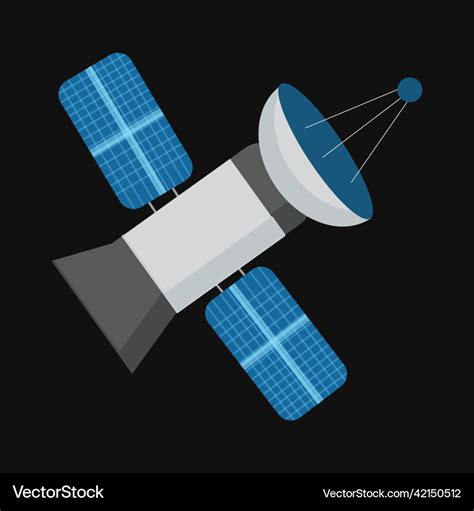 Space satellite on black background for any type Vector Image