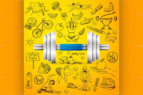 healthy lifestyle background ~ Illustrations ~ Creative Market