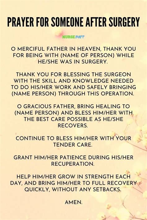 Short Prayer For Recovery From Surgery - nationaldayprayer