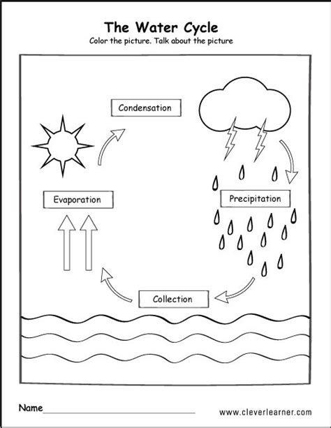 Water Cycle Worksheet for Kindergarten