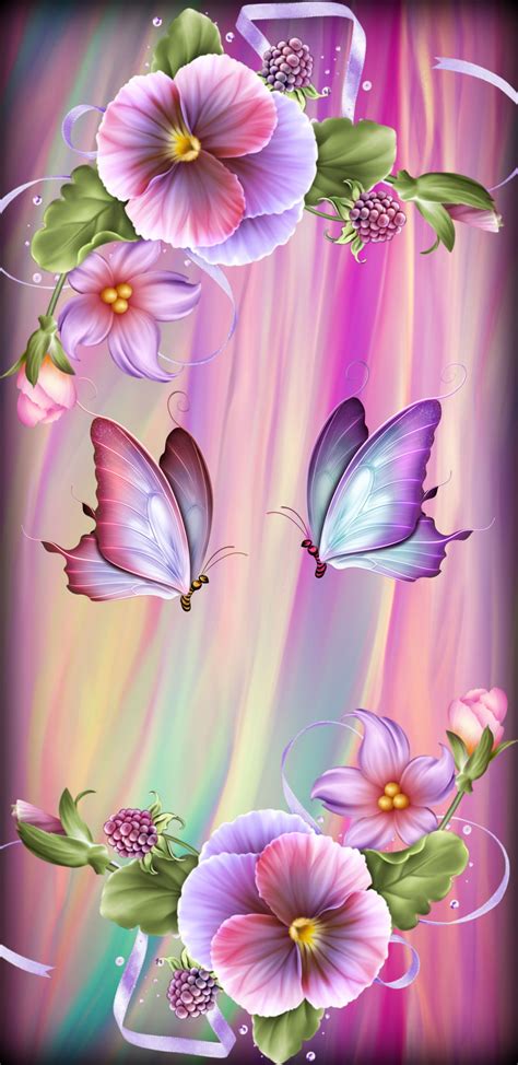 Rainbow Butterflies | Flower background wallpaper, Flowery wallpaper, Butterfly wallpaper ...