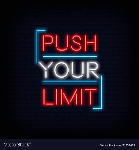 Push your limit neon signs style text Royalty Free Vector