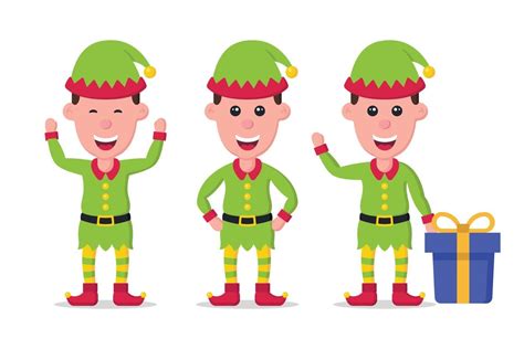 Christmas Elf Characters 16120181 Vector Art at Vecteezy