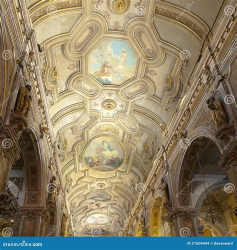 Ceiling of the Cathedral De Santiago, Chile Editorial Stock Image ...