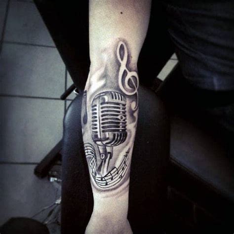 90 Microphone Tattoo Designs For Men - Manly Vocal Ink