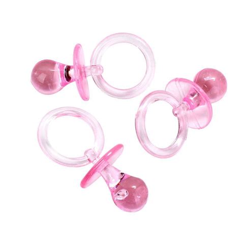 2-1/2" Clear Pink Acrylic Baby Pacifier Shower Favor 36-pcs. - Walmart.com - Walmart.com