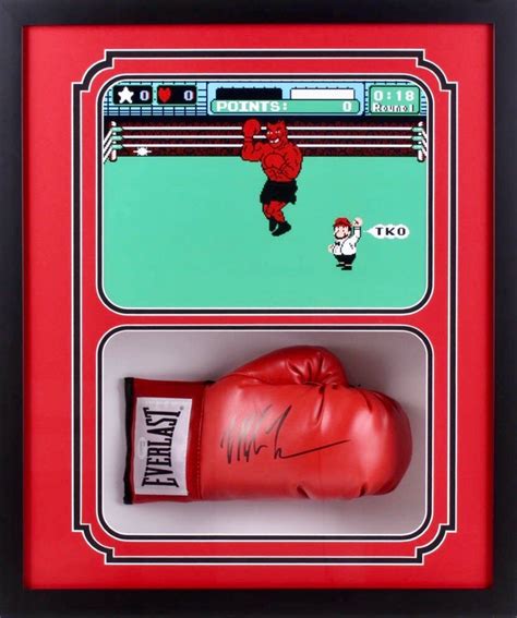 Mike Tyson Signed 22x26x5 Custom Framed Shadowbox Boxing Glove Display JSA Boxing Glove Display ...