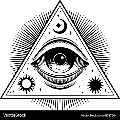 All seeing eye illuminati piramide symbol Vector Image