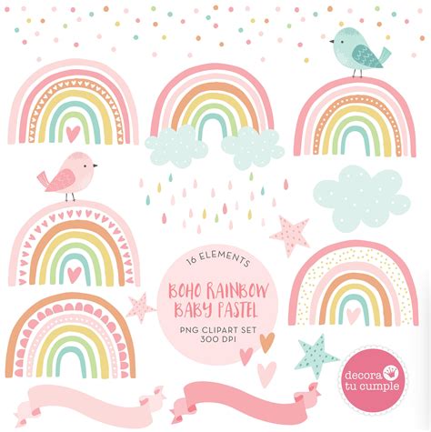 Rainbow Clipart, Rainbow Png, Boho Rainbow, Pastel Rainbow, Pastel Designs, Diy Crafts For Girls ...