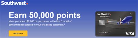 Chase Southwest Airlines Rapid Rewards Plus Card 50,000 Bonus Points ...