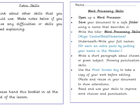 Introduction to Word Processing Skills in Microsoft Word , Google Docs or similar. by ...