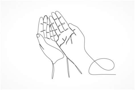 Line Drawing Prayer Hand Illustration Graphic by Creative Pixa · Creative Fabrica