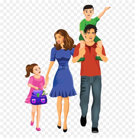 Family Cartoon, Scrapbook And Clip Art - Family Of Four Clipart - FlyClipart