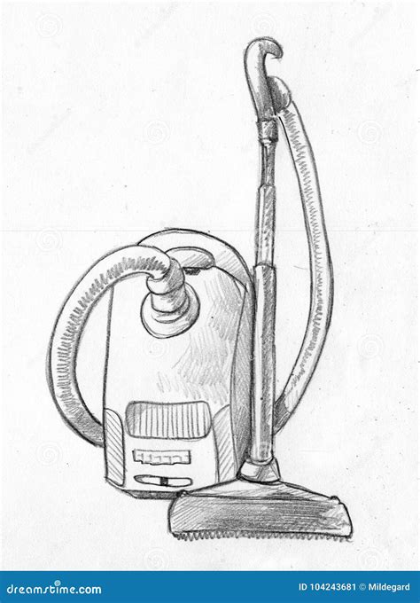 Vacuum Cleaner - Pencil Sketch Stock Illustration - Illustration of ...