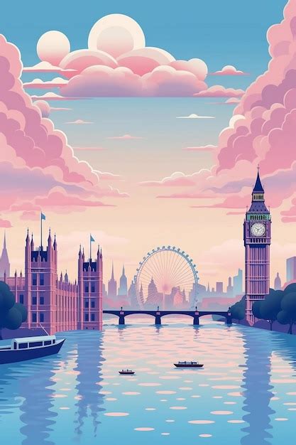 Premium Photo | City of london colorful illustration