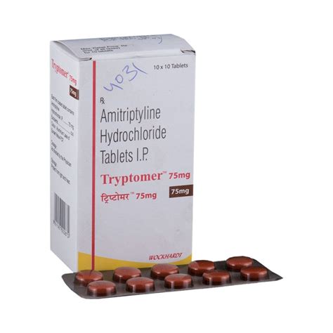 Tryptomer Amitriptyline 75 Mg, Packaging Size: 10 X 10 at Rs 125/stripe in Nagpur